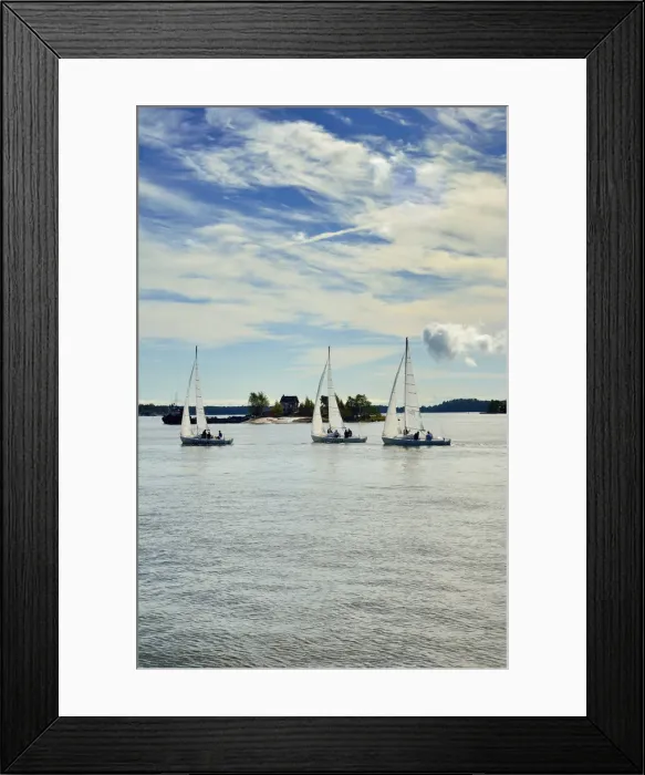 Framed Print : Sailing boats in the bay of Helsinki. Finland Framed Print : Sailing boats in the bay of Helsinki. Finland