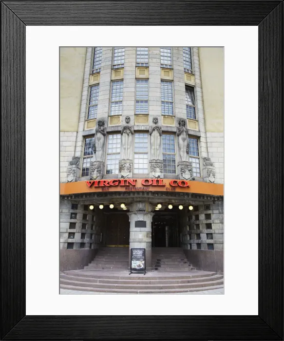 Framed Print : Exterior of Virgin Oil Co. restaurant, bar and club, Helsinki, Finland Framed Print : Exterior of Virgin Oil Co. restaurant, bar and club, Helsinki, Finland