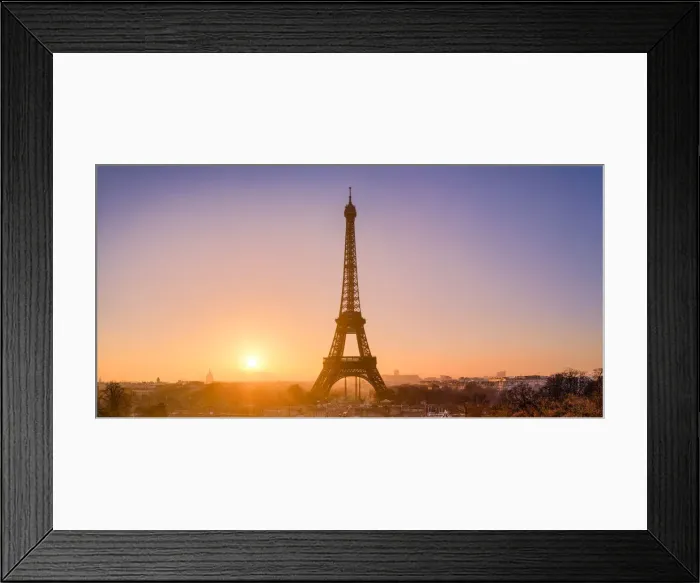 Framed Print : Cityscape with Eiffel Tower at sunrise, Paris, France