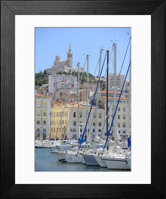 Framed Print : Harbour at Basilica Notre-Dame of the Garde, Marseille, Provence Alpes Cote d Azur