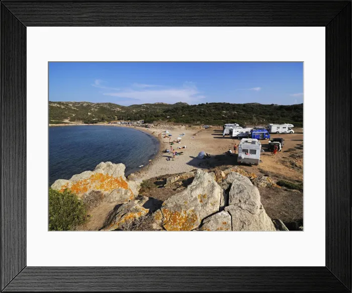 Framed Print : Motorhome, Punta Rossa, Golf de Santa Manza, Corsica, France Framed Print : Motorhome, Punta Rossa, Golf de Santa Manza, Corsica, France
