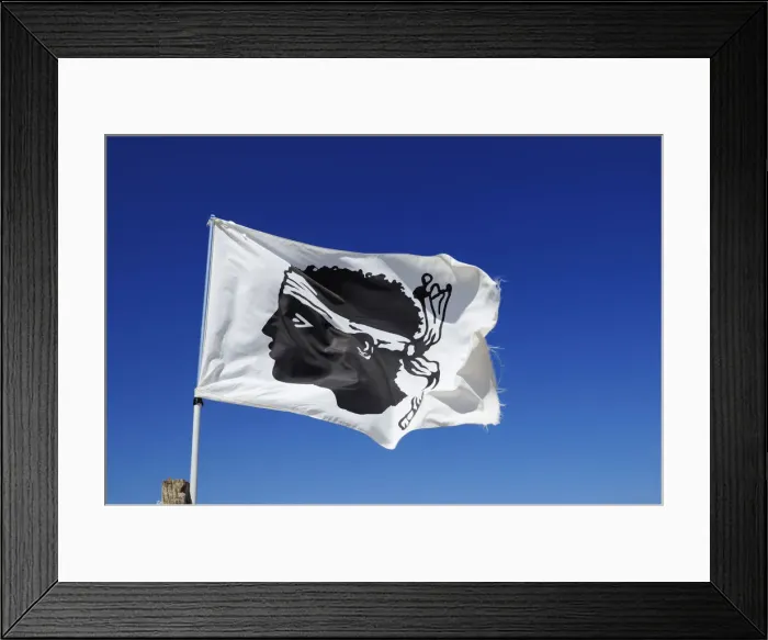 Framed Print : Flag, Emblem of Corsica, France Framed Print : Flag, Emblem of Corsica, France