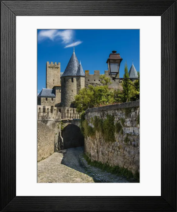 Framed Print : Chateau Comtal and ramparts of the medieval fortified city, Carcassonne Framed Print : Chateau Comtal and ramparts of the medieval fortified city, Carcassonne