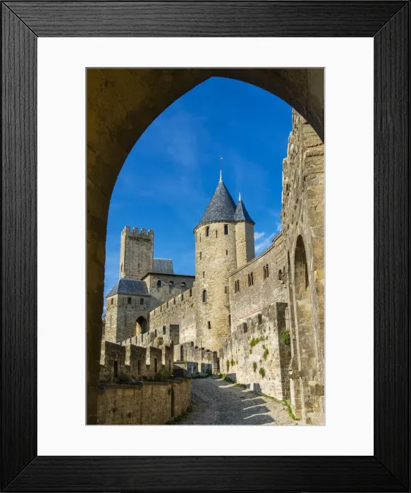 Framed Print : The medieval fortified city, Carcassonne, Languedoc-Roussillon, France Framed Print : The medieval fortified city, Carcassonne, Languedoc-Roussillon, France