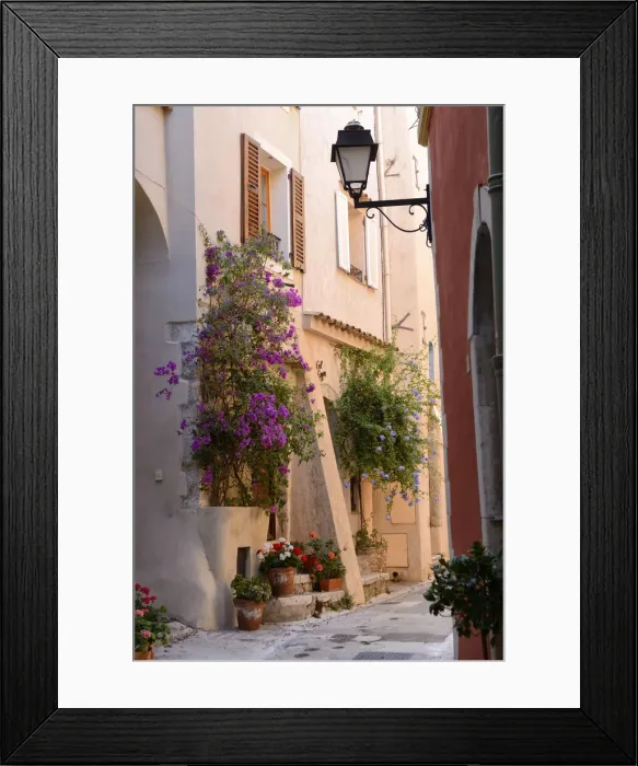Framed Print : A pretty street in Roquebrune Village, Cote D azur, France, Europe Framed Print : A pretty street in Roquebrune Village, Cote D azur, France, Europe