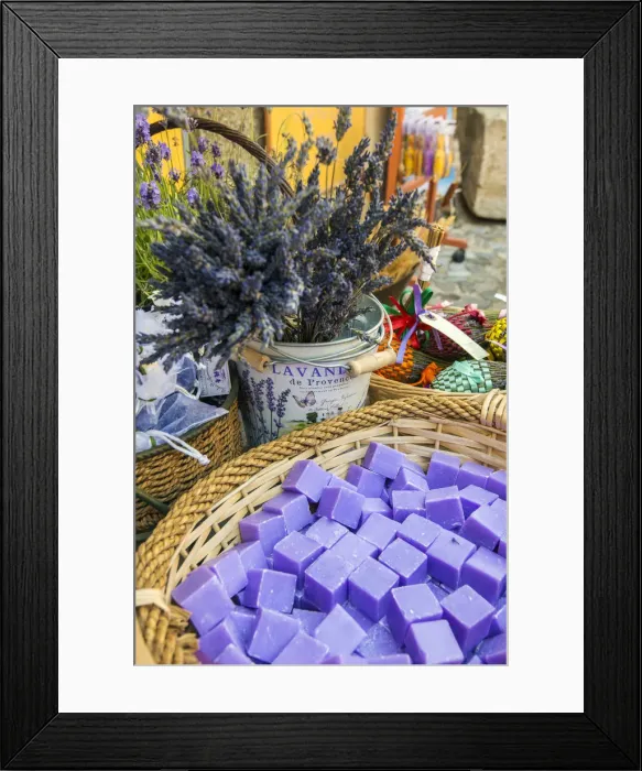 Framed Print : Shop selling typical lavender products in Valensole, Provence, France