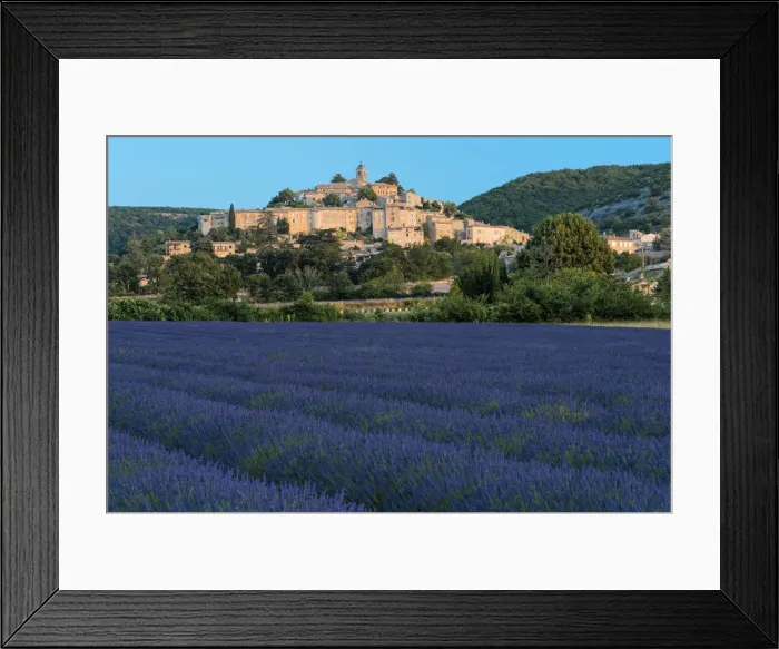 Framed Print : Europe, France, Provence, Banon with lavender field Framed Print : Europe, France, Provence, Banon with lavender field
