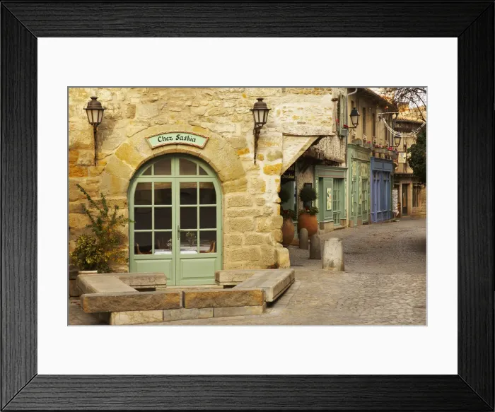 Framed Print : Medieval Cobblestone Street, Carcassonne, France