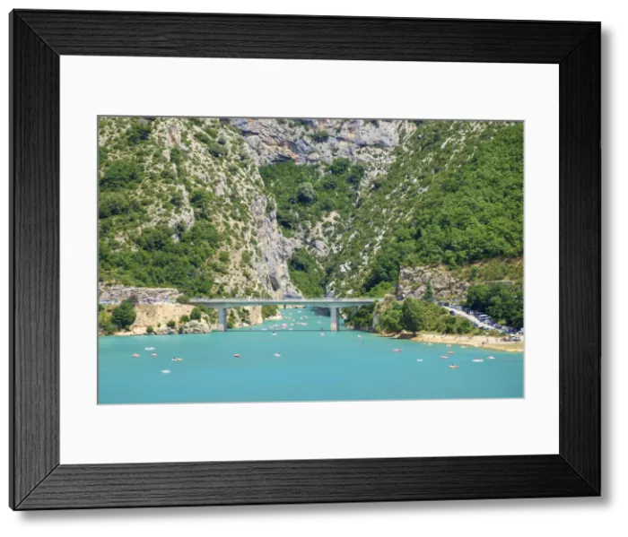 Framed Print : Bridge over Lac de Sainte-Croix at the entrance of the Gorge du Verdon Framed Print : Bridge over Lac de Sainte-Croix at the entrance of the Gorge du Verdon