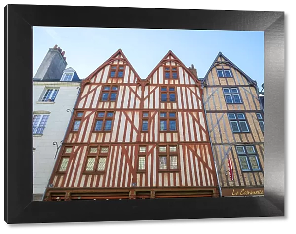 Old wooden half-timbered houses, Tours, Indre-et-Loire, Centre, France