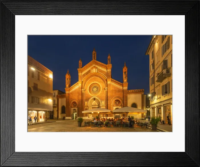Framed Print : Piazza del Carmine with restaurant and church Santa Maria del Carmine, Milan, Lombardy Framed Print : Piazza del Carmine with restaurant and church Santa Maria del Carmine, Milan, Lombardy