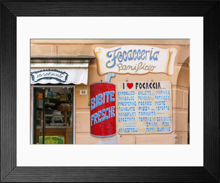 Framed Print : Bakery facade, Camogli, Liguria, Italy Framed Print : Bakery facade, Camogli, Liguria, Italy