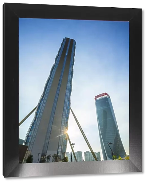 Allianz tower with Generali tower, Milan, Lombardy, Italy