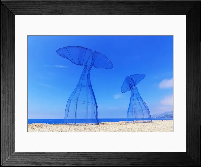Framed Print : Artwork on beach, Camogli, Liguria, Italy Framed Print : Artwork on beach, Camogli, Liguria, Italy