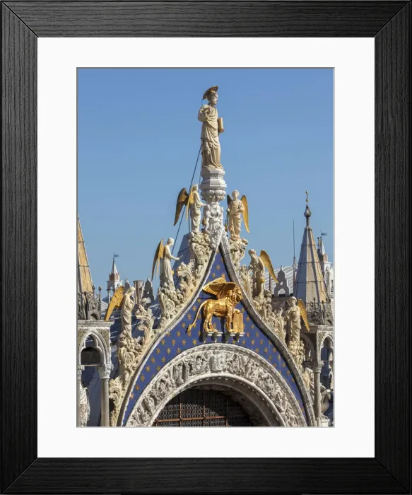Framed Print : Ornate details on Basilica San Marco, St Marks Square, Venice, Veneto, Italy Framed Print : Ornate details on Basilica San Marco, St Marks Square, Venice, Veneto, Italy
