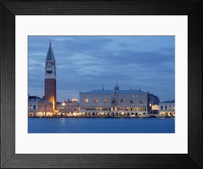 Framed Print : View from the Bacino di San Marco towards the Saint Marks square with the Campanile