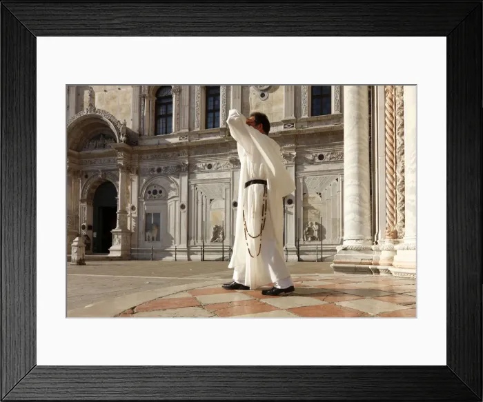 Framed Print : Dominican monk on the Campo Santi Giovanni e Paolo, Venice, Veneto, Italy Framed Print : Dominican monk on the Campo Santi Giovanni e Paolo, Venice, Veneto, Italy