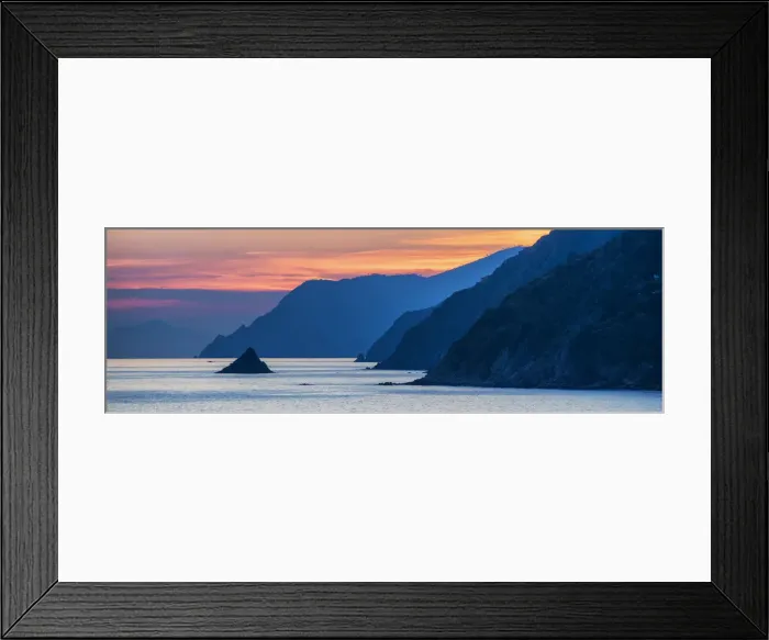Framed Print : Coastline at Sunset, Cinque Terre, Liguria, Italy Framed Print : Coastline at Sunset, Cinque Terre, Liguria, Italy