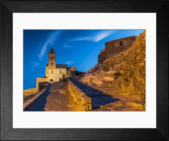 Framed Print : St. Peters Church at Night, Portovenere, Liguria, Italy