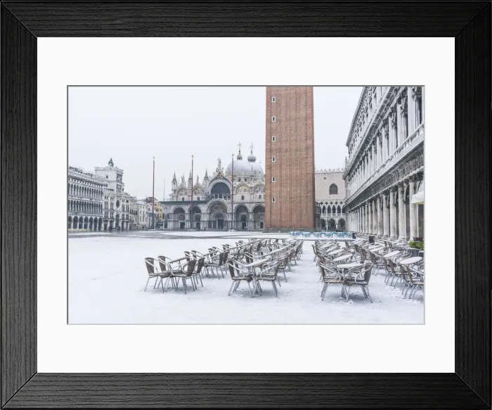 Framed Print : St Marks square covered with snow, Venice, Veneto, Italy Framed Print : St Marks square covered with snow, Venice, Veneto, Italy
