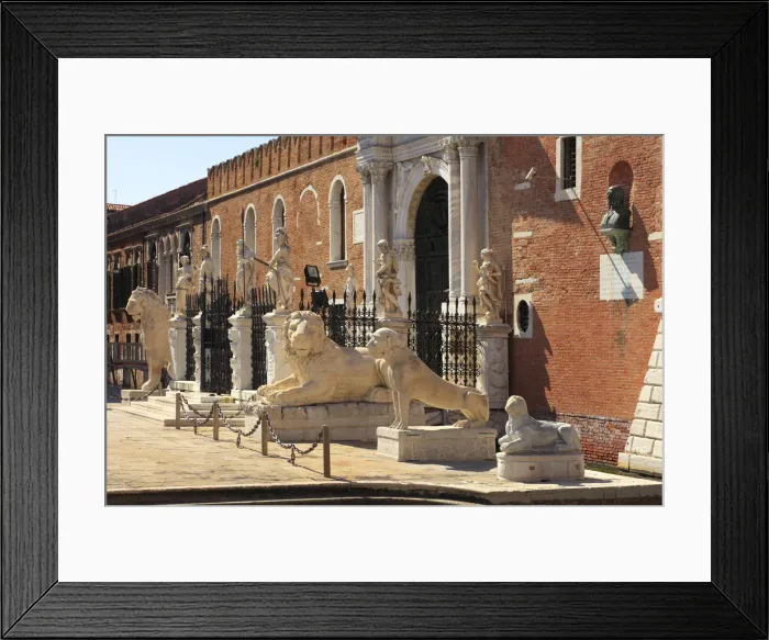 Framed Print : Lionstatues in front of the Renaissance portal, Arsenal, Venice, Veneto, Italy Framed Print : Lionstatues in front of the Renaissance portal, Arsenal, Venice, Veneto, Italy
