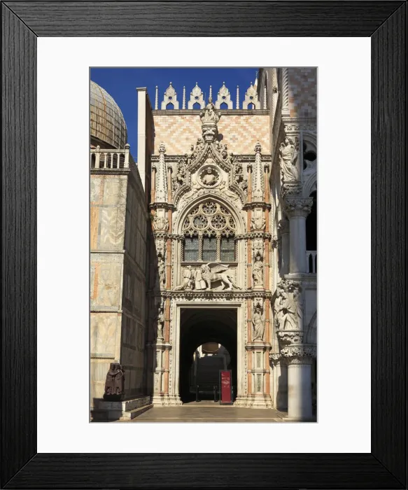 Framed Print : The Porta della Carta of the Doges Palace, Venice, Veneto, Italy Framed Print : The Porta della Carta of the Doges Palace, Venice, Veneto, Italy
