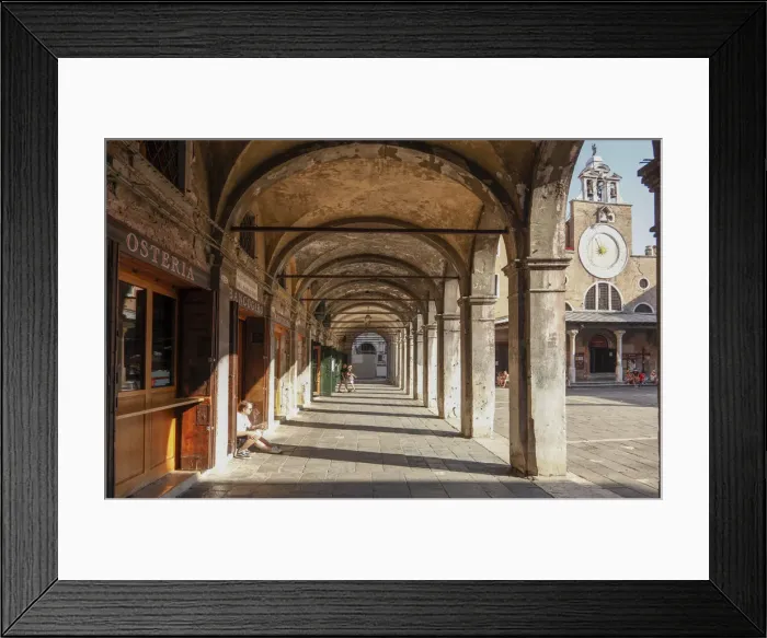 Framed Print : Historic Financial District Banco Giro, and the Church San Giacomo di Rialto, Venice