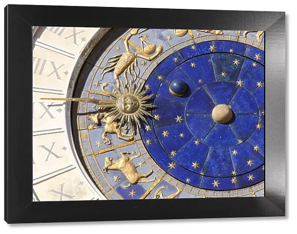 Detail of the Clock Face on the Torre Dell Orologico in the Piazza San Marco, Venice