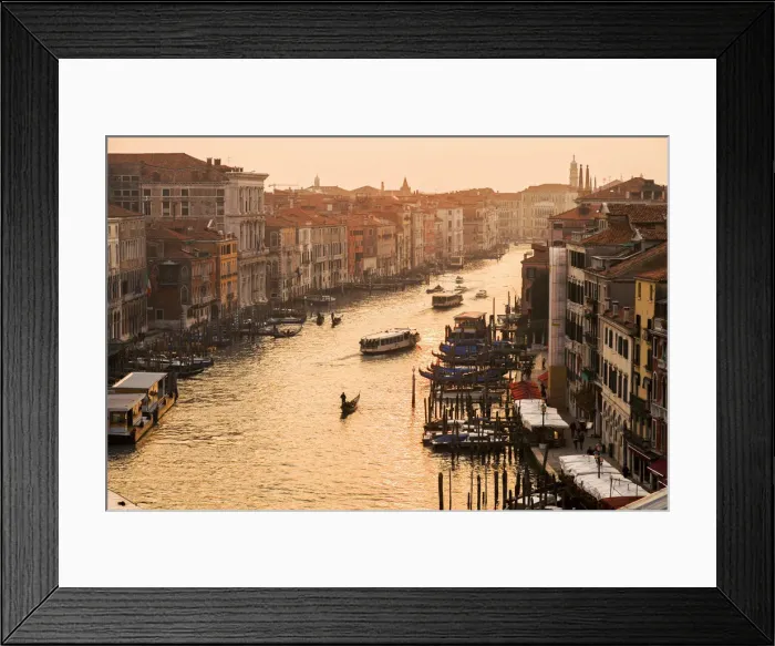 Framed Print : The view on Canal Grande and Rialto Bridge from Panoramic Terrace of Fondaco dei Tedeschi