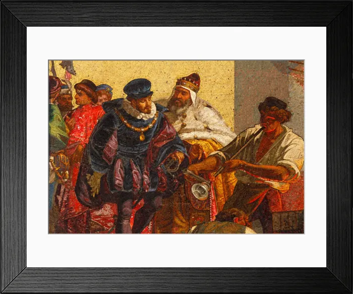 Framed Print : Detail of highly ornamented facade of Palazzo Barbarigo on the Grand Canal, depicting Framed Print : Detail of highly ornamented facade of Palazzo Barbarigo on the Grand Canal, depicting