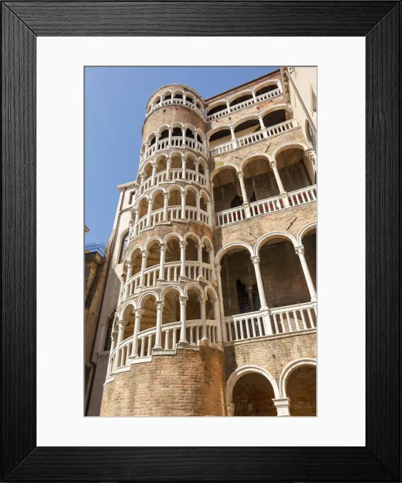 Framed Print : Externel Multi-Arch Spiral Staircase of the Palazzo Contarini del Bovolo; Venice, Veneto Framed Print : Externel Multi-Arch Spiral Staircase of the Palazzo Contarini del Bovolo; Venice, Veneto