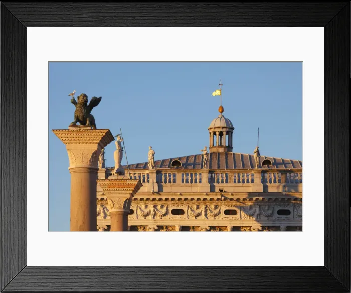 Framed Print : Piazzetta San Marco, Marciana librarys building and Colum St Marks Campanile Framed Print : Piazzetta San Marco, Marciana librarys building and Colum St Marks Campanile