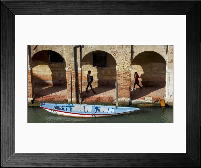 Framed Print : Boat in the Sestiere Cannaregio, Venice, Veneto, Italy Framed Print : Boat in the Sestiere Cannaregio, Venice, Veneto, Italy