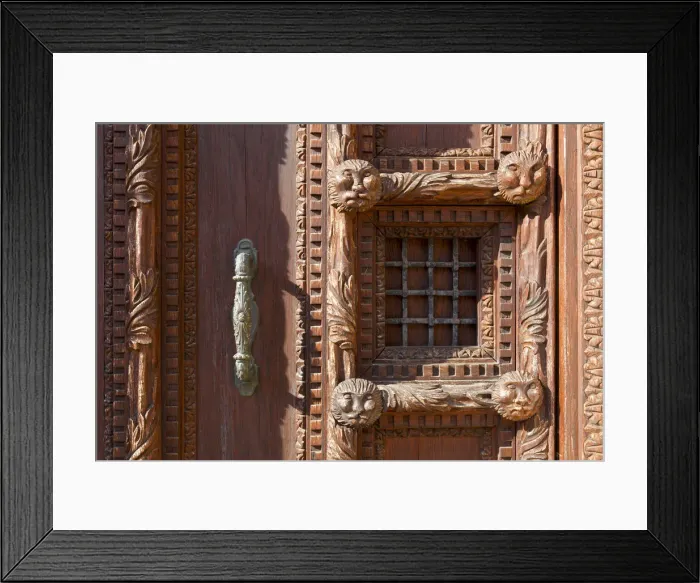 Framed Print : Ornate Wood Door, Venice, Veneto, Italy Framed Print : Ornate Wood Door, Venice, Veneto, Italy