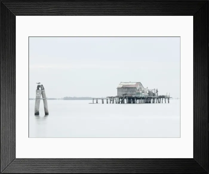 Framed Print : Fishing lodge on the coast of the Isola di Pellestrina, Venice, Veneto, Italy Framed Print : Fishing lodge on the coast of the Isola di Pellestrina, Venice, Veneto, Italy