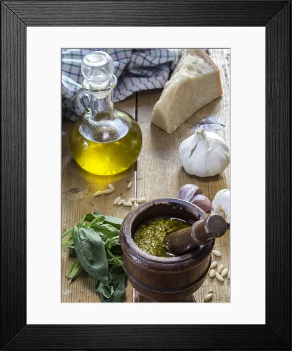 Framed Print : Italy. Liguria. Genova district. Genova, Genoa. Pesto alla Genovese Framed Print : Italy. Liguria. Genova district. Genova, Genoa. Pesto alla Genovese