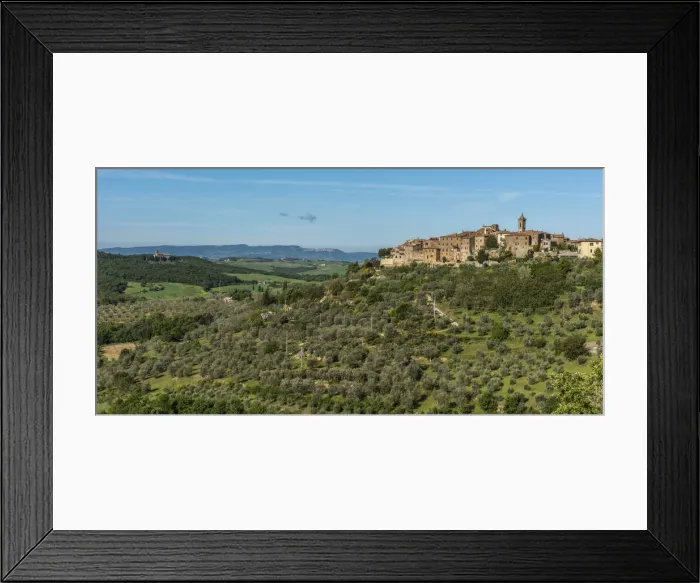 Framed Print : europe, Italy, Tuscany. View of Castelmuzio