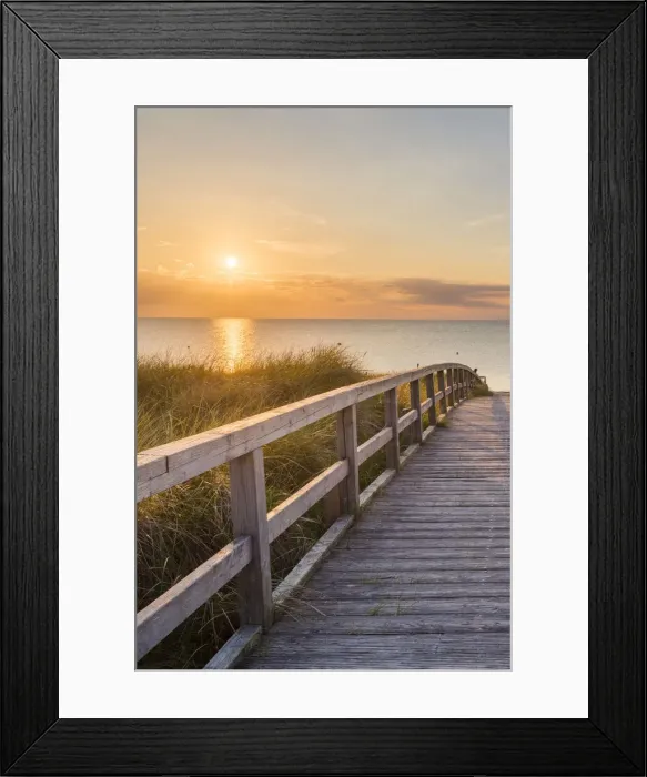 Framed Print : Footbridge to Weissenhaauser Strand, Ostholstein, Schleswig-Holstein, Germany Framed Print : Footbridge to Weissenhaauser Strand, Ostholstein, Schleswig-Holstein, Germany