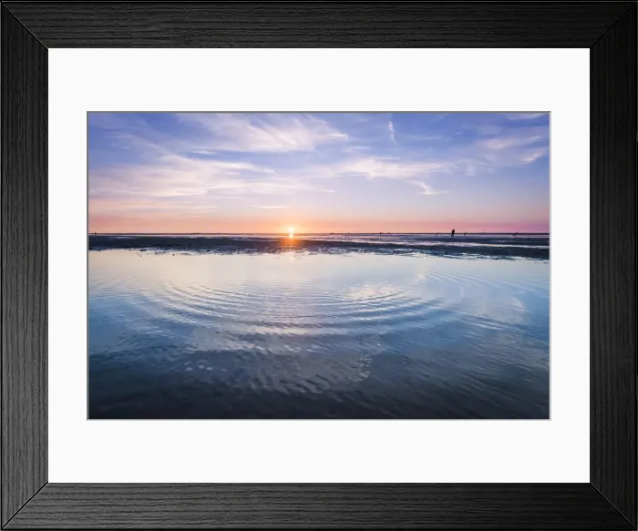 Framed Print : Wadden Sea with low tide, Duhnen, Cuxhaven, Lower Saxony, Germany