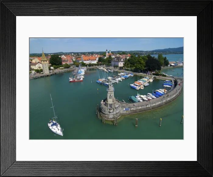 Framed Print : Harbour of Lindau, Lake Constance, Bavaria, Germany Framed Print : Harbour of Lindau, Lake Constance, Bavaria, Germany