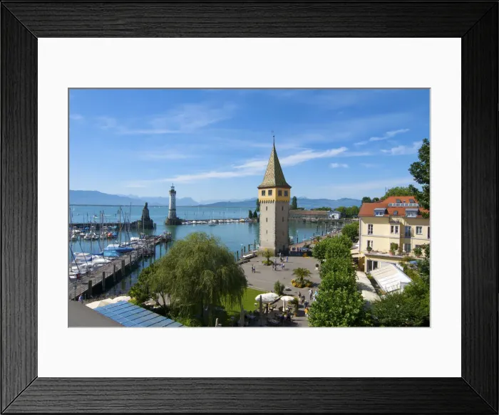 Framed Print : Port of Lindau, Lake Constance, Allgaeu, Bavaria, Germany Framed Print : Port of Lindau, Lake Constance, Allgaeu, Bavaria, Germany