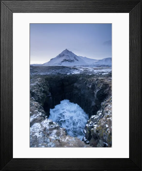 Framed Print : Iceland, Deep cavity connected to the sea Framed Print : Iceland, Deep cavity connected to the sea