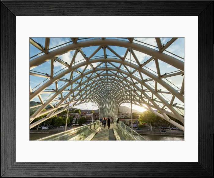 Framed Print : Bridge of Peace on Mtkvari river. Tbilisi, Georgia. Caucasus Framed Print : Bridge of Peace on Mtkvari river. Tbilisi, Georgia. Caucasus