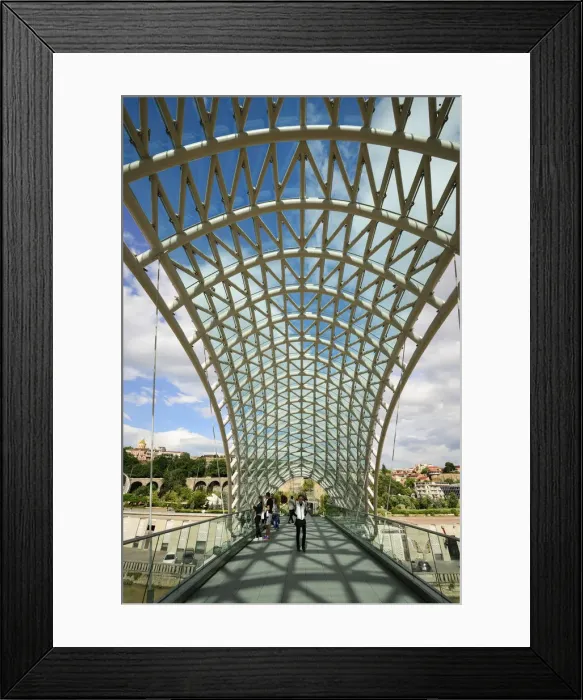 Framed Print : Bridge of Peace on Mtkvari river. Tbilisi, Georgia. Caucasus Framed Print : Bridge of Peace on Mtkvari river. Tbilisi, Georgia. Caucasus