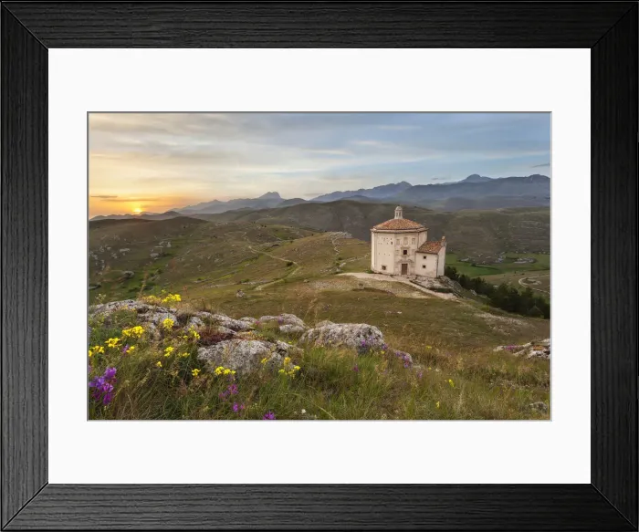 Framed Print : Italy, Abruzzo, The church of Madonna della Pieta near Rocca Calascio, background Framed Print : Italy, Abruzzo, The church of Madonna della Pieta near Rocca Calascio, background