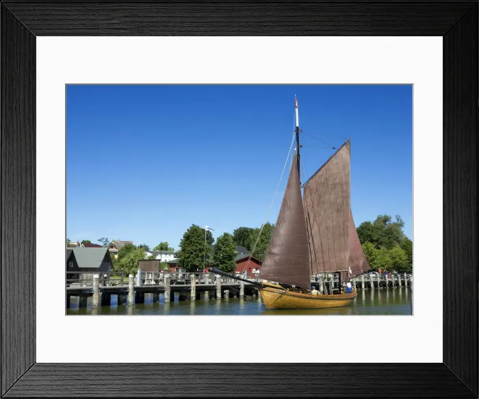 Framed Print : Sailing boat, Ahrenshoop, Mecklenburg-Western Pomerania, Germany