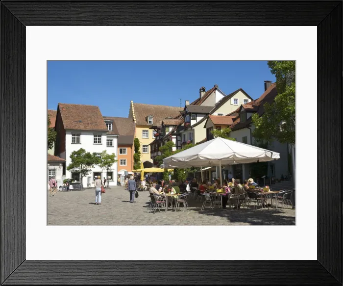 Framed Print : Street Cafe in Meersburg, Lake Constance, Baden-Wuerttemberg, Germany Framed Print : Street Cafe in Meersburg, Lake Constance, Baden-Wuerttemberg, Germany