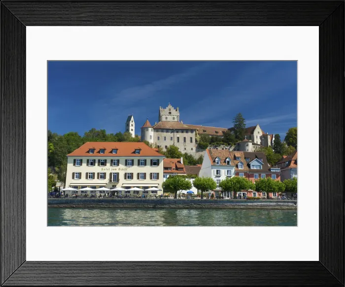 Framed Print : Cityscape of Meersburg, Lake Constance, Baden-Wuerttemberg, Germany