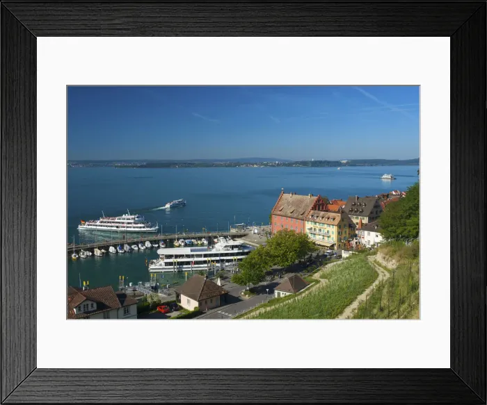 Framed Print : Harbour of Meersburg, Lake Constance, Baden-Wuerttemberg, Germany Framed Print : Harbour of Meersburg, Lake Constance, Baden-Wuerttemberg, Germany