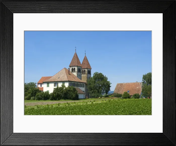 Framed Print : St Peter and Paul Church on Reichenau Island, Lake Constance, Baden-Wuerttemberg, Germany
